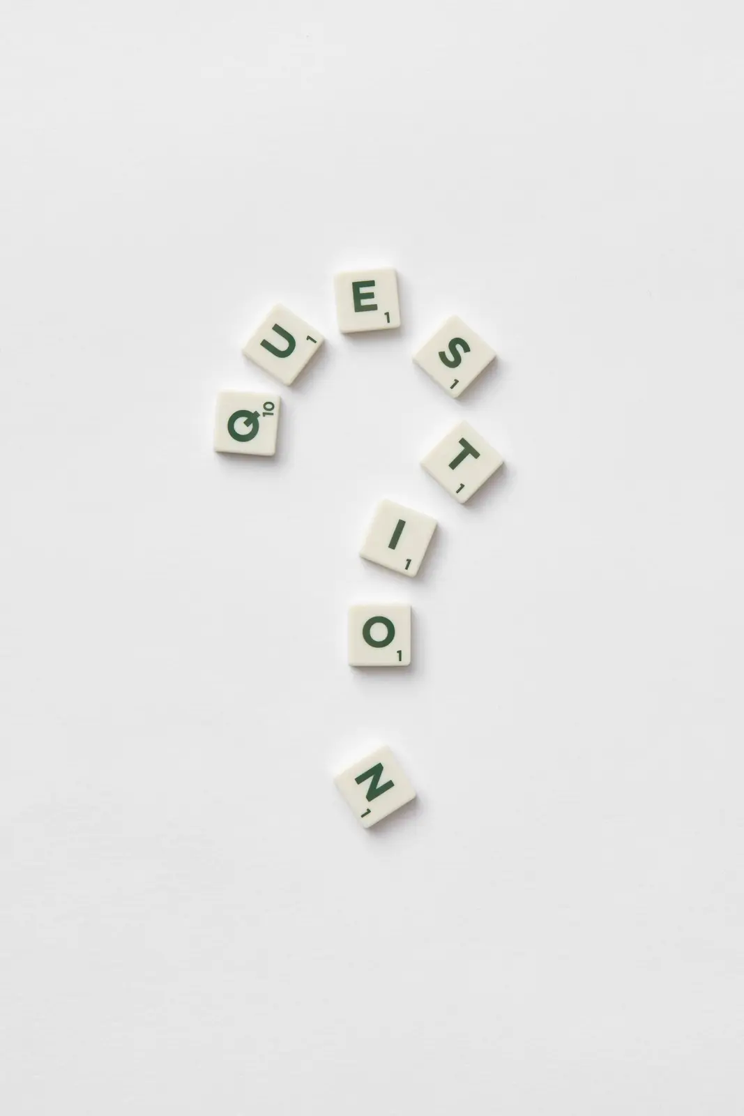Game tiles spelling the word question