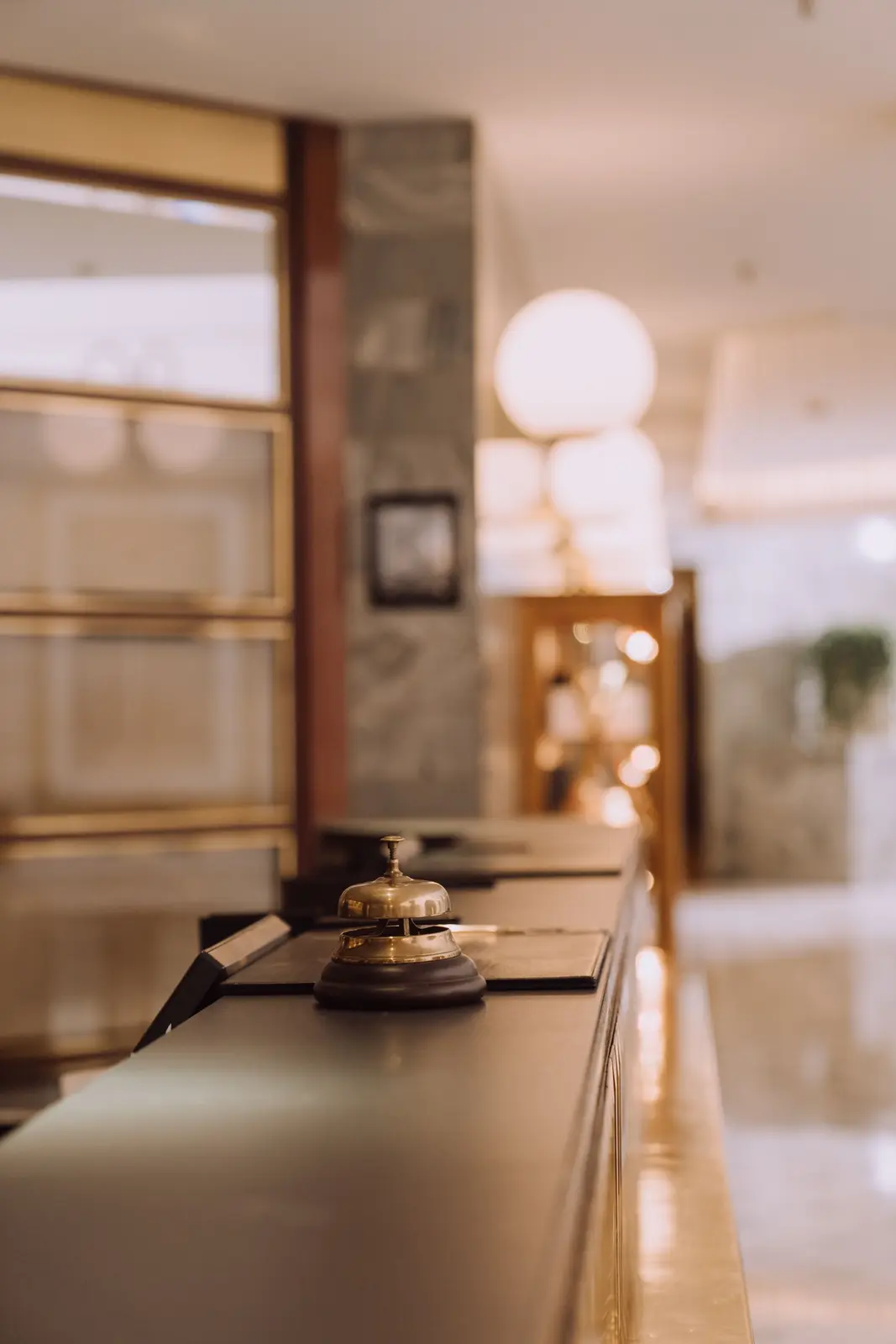 Service bell on a reception counter